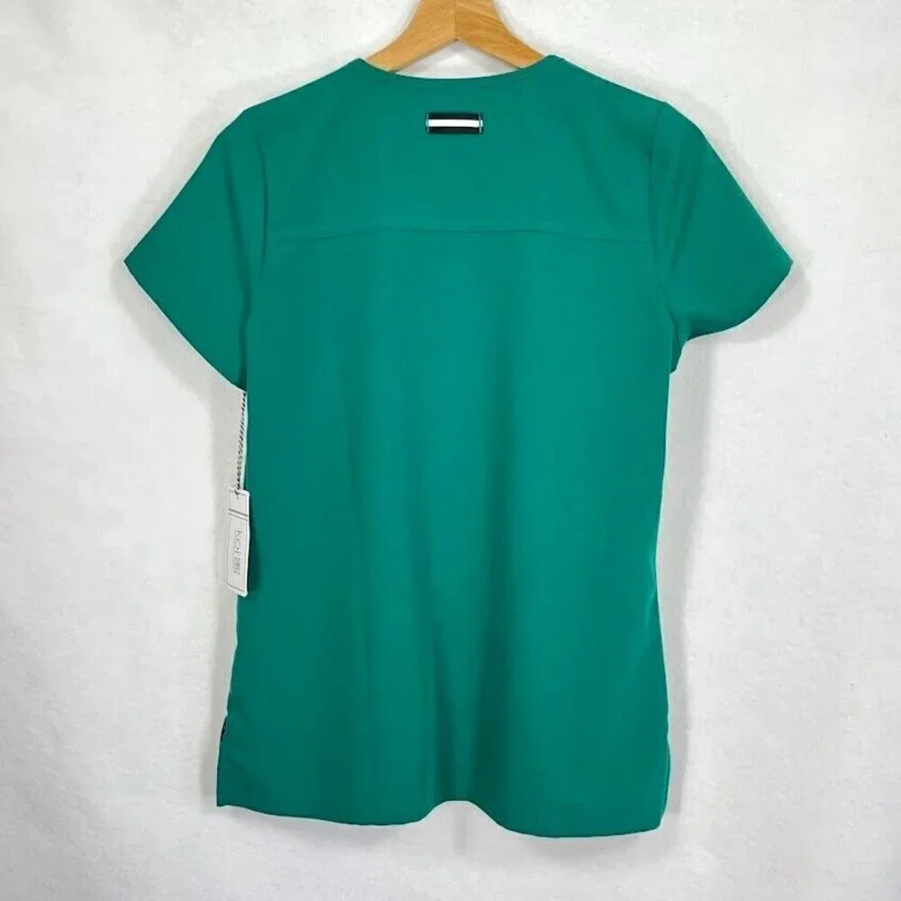 NWT koi Next Gen Hustle and Heart Women's 3-Pocket Stretch Scrub Top XS Green - Picture 6 of 8